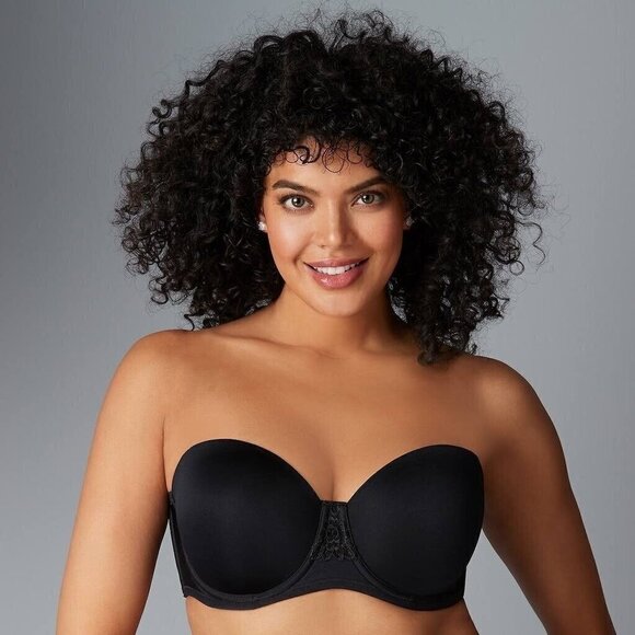 Vanity Fair 40C Beauty Back Underwire Smoothing Strapless Bra Black 74380 - Picture 3 of 14